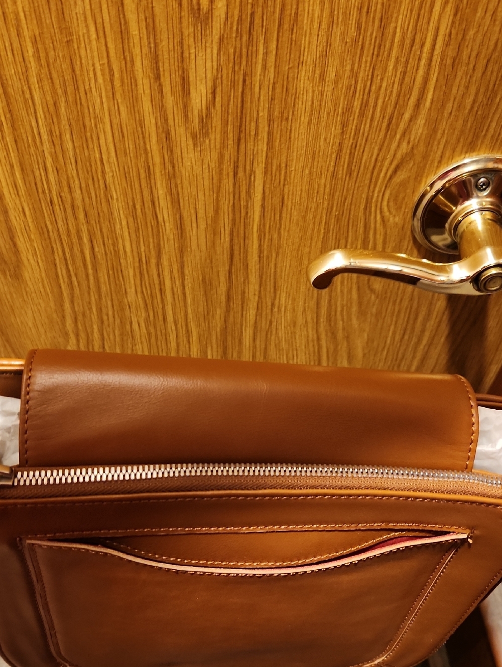 NWOT Vintage 2023 Hammitt Kayce Large Saddle Caffe Tan Leather Crossbody. FIRM! - Picture 7 of 14